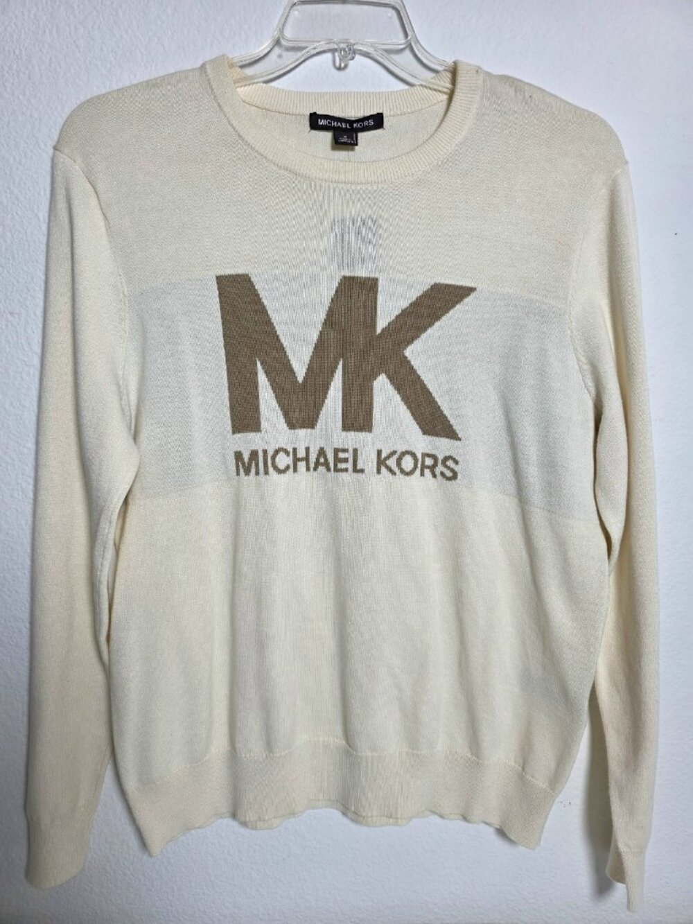 Michael Kors men's crewneck sweater featuring a large graphic logo sz M, NWT